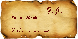 Fodor Jákob névjegykártya
